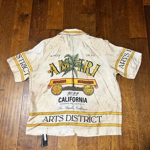 Amiri logo print Silk short sleeve shirt